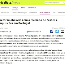 Setor imobilirio anima mercado de fuses e aquisies em Portugal